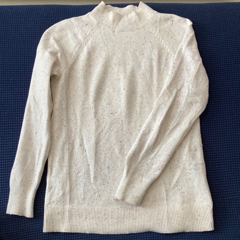 LOFT confetti mock neck sweater- cotton/poly blend.